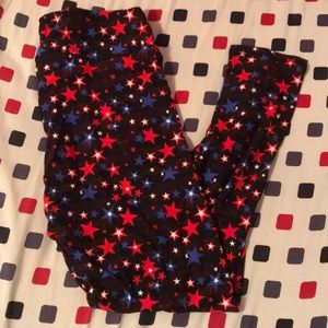 Lula Row Red/White/Blue Star patterned leggings
